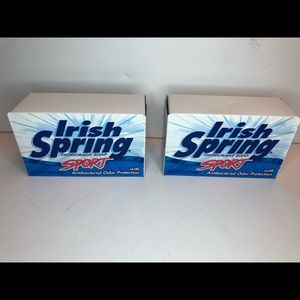 (2) Irish Spring SPORT Deodorant Soap 4.5oz Bath Size Bar Discontinued